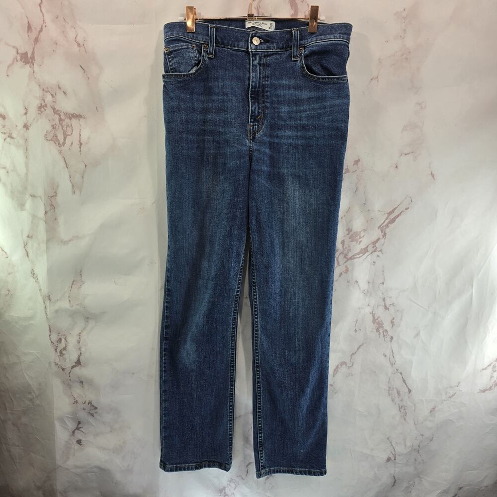Abercrombie & Fitch Jeans Womens 32 X 29 Short Wide Leg Crop Dark Wash Baggy